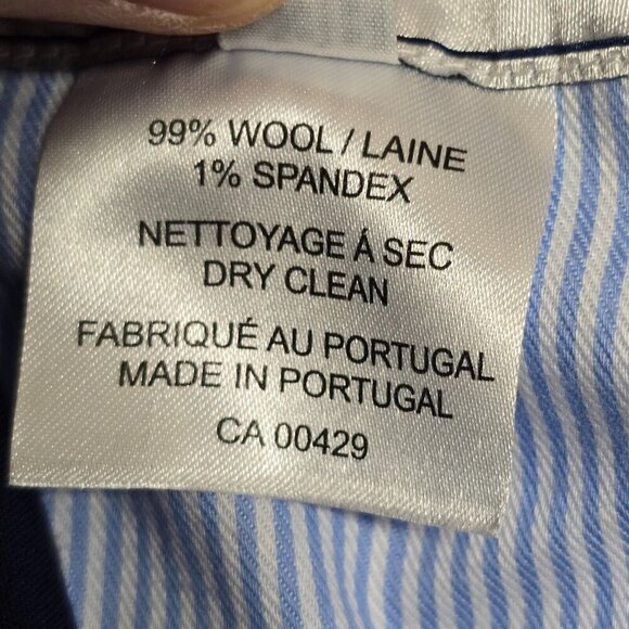 Peter Millar Men Pants 33R (Fits 32x25.5) Gray Wool Slim Fit Office Trousers - Picture 6 of 13